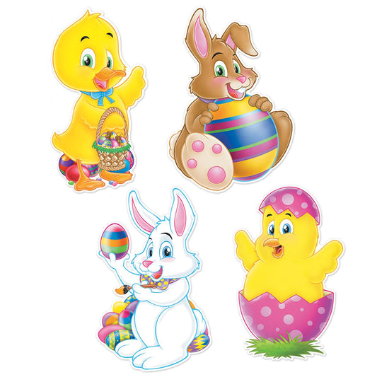 Beistle Cartoon Easter Cutouts (4/pkg) 14 in  (4/Pkg) Party Supply Decoration : Easter