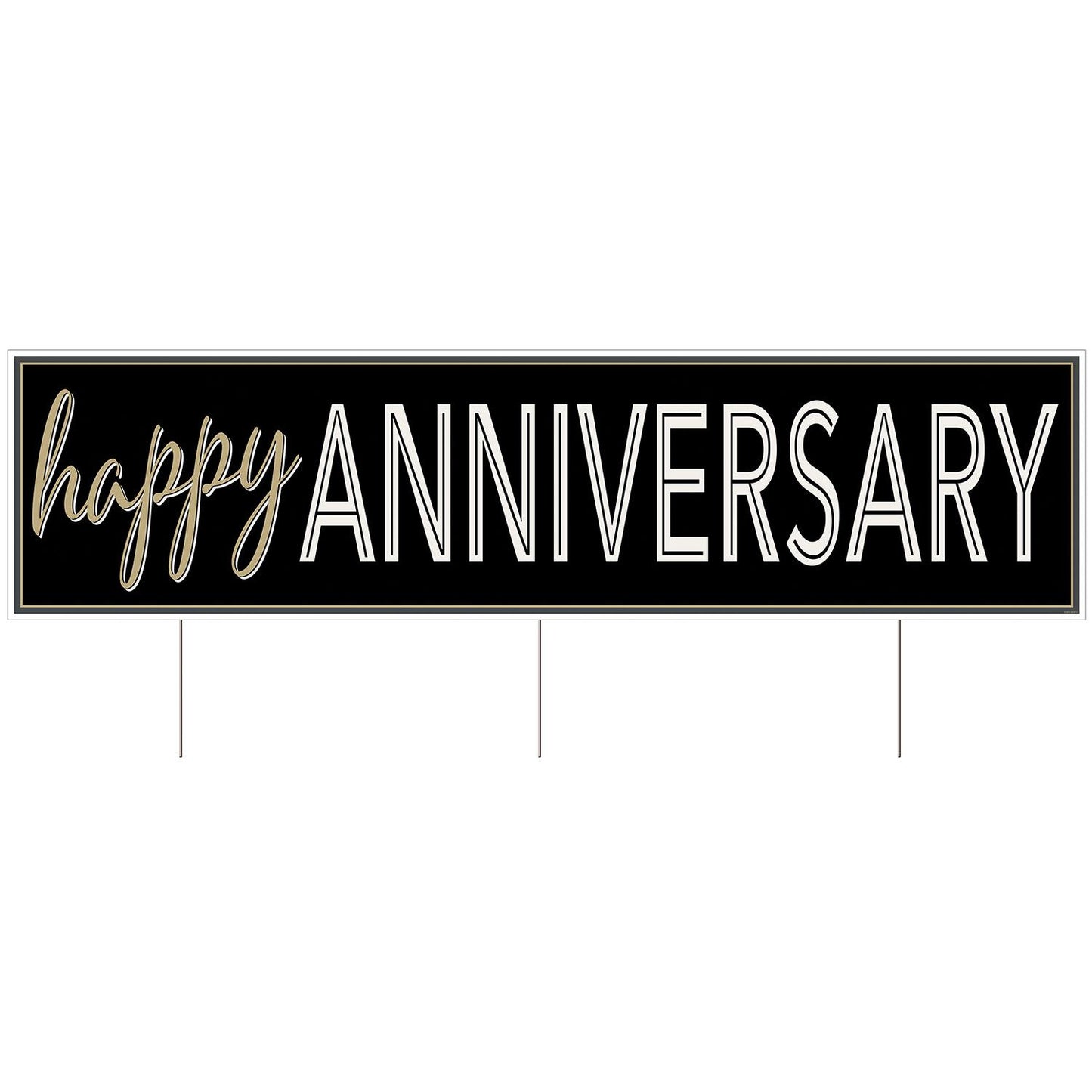 Plastic Jumbo Happy Anniv Yard Sign