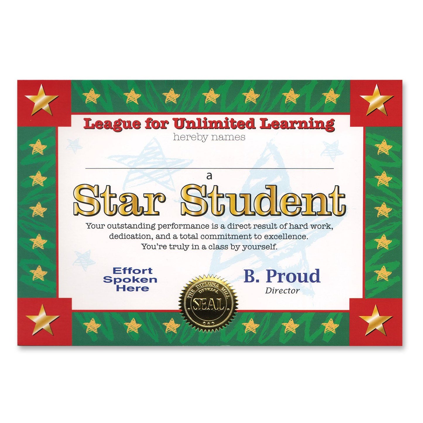 Beistle Star Student Award Certificates - Party Supply Decoration for Educational