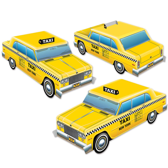 Beistle 3-D Taxi Cab Centerpieces  (3/Pkg) Party Supply Decoration : New York City