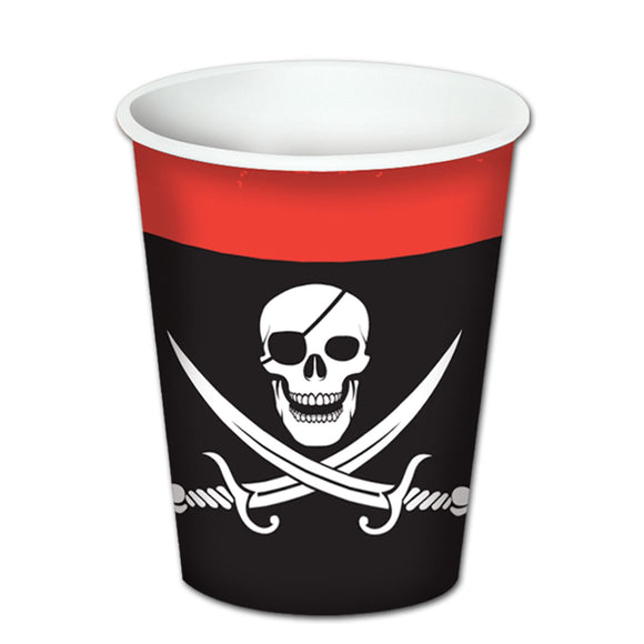 Beistle Pirate Beverage Hot/Cold Cups (8/Pkg) - Party Supply Decoration for Pirate
