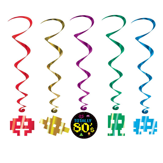 Beistle 80's Whirls (5/pkg) - Party Supply Decoration for 80's