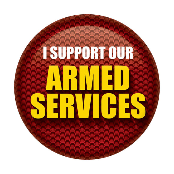 Beistle I Support Our Armed Services Button - Party Supply Decoration for Patriotic