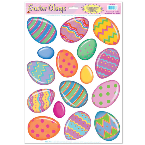 Beistle Color Bright Egg Window Clings (16/sheet) - Party Supply Decoration for Easter