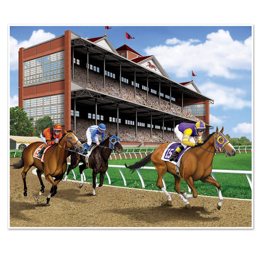 Beistle Horse Racing Photo Op Insta-Mural - Party Supply Decoration for Derby Day