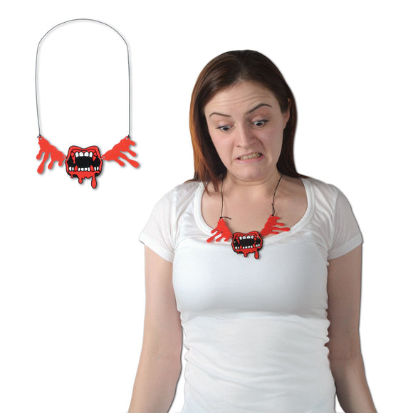 Beistle Bloody Fangs Necklace - Party Supply Decoration for Halloween