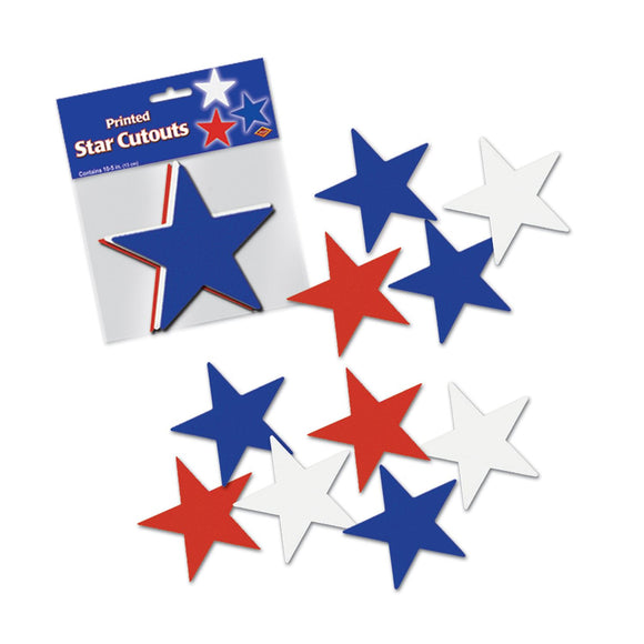 Beistle Star Cutouts  5 in  (10/Pkg) Party Supply Decoration : Patriotic
