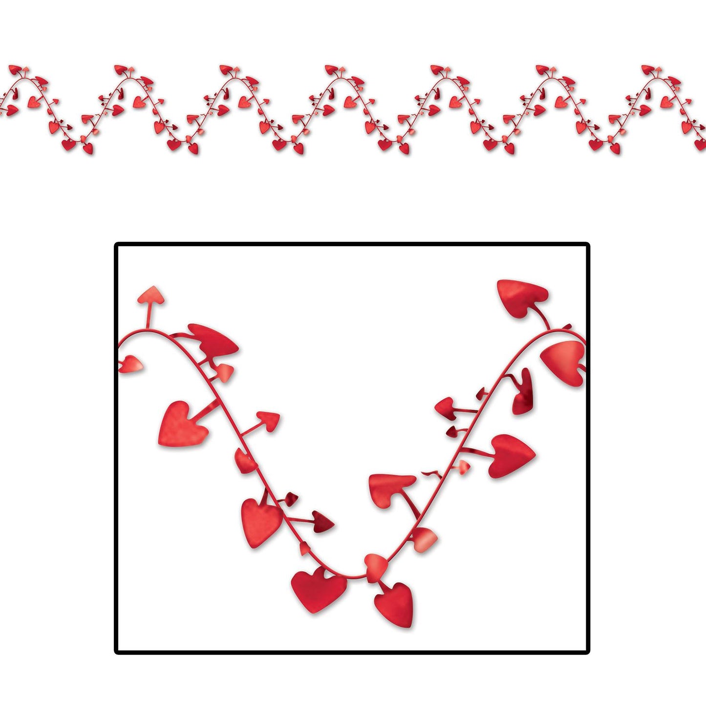 Beistle Red Gleam N Flex Heart Garland - Party Supply Decoration for General Occasion