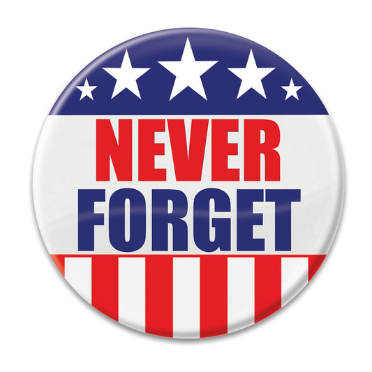 Beistle Never Forget Button - Party Supply Decoration for Patriotic