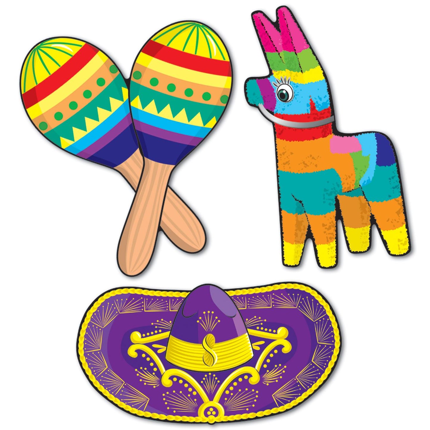 Beistle Fiesta Cutouts  (3/Pkg) Party Supply Decoration : Fiesta/Cinco de Mayo