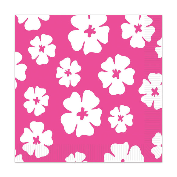 Beistle Hibiscus Beverage Napkins - Party Supply Decoration for Luau
