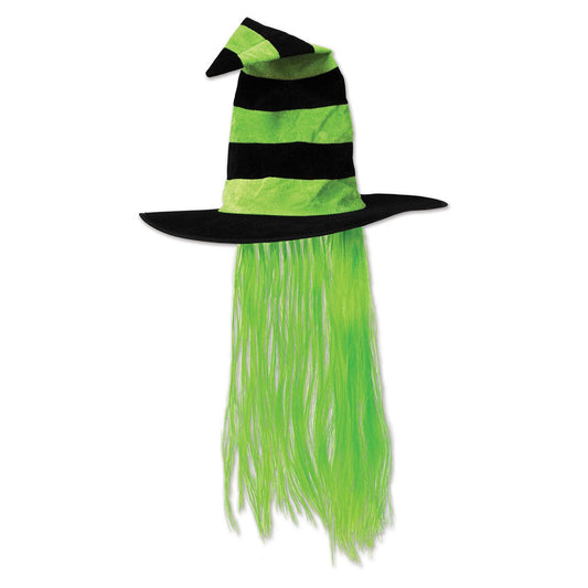 Beistle Witch Hat w/Hair  (1/Card) Party Supply Decoration : Halloween