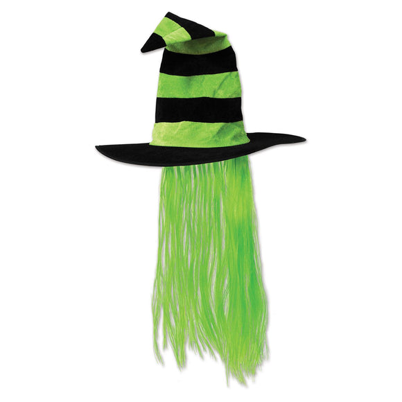 Beistle Witch Hat w/Hair  (1/Card) Party Supply Decoration : Halloween