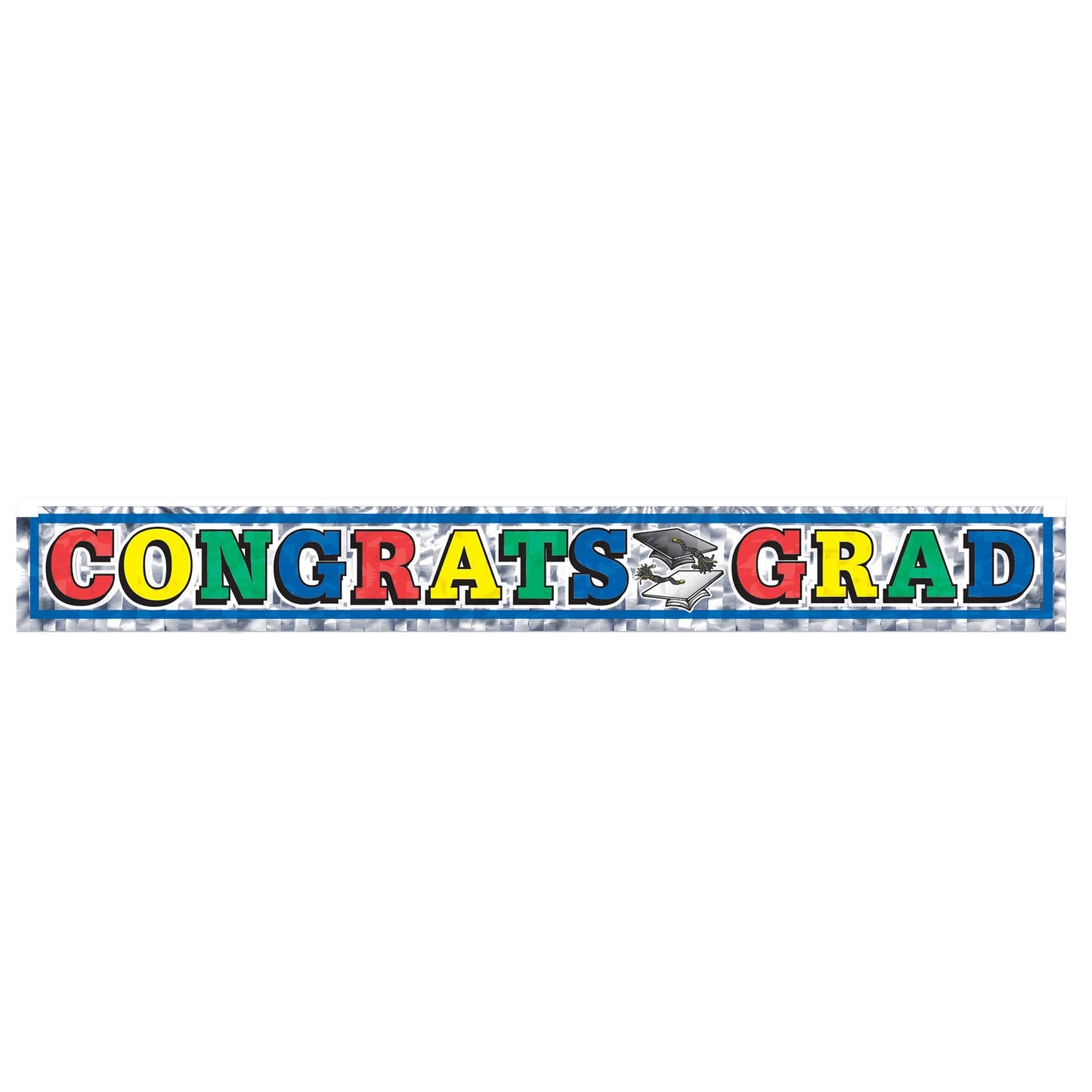 Metallic Congrats Grad Fringe Banner