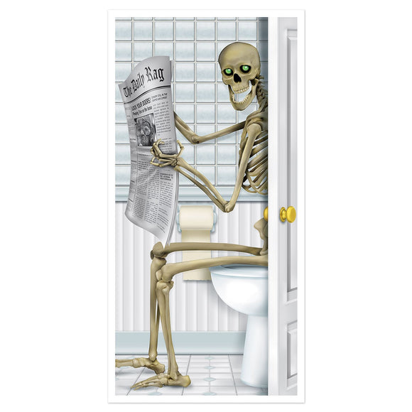 Beistle Skeleton Restroom Door Cover - Party Supply Decoration for Halloween