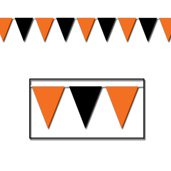 Beistle Orange and Black Outdoor Pennant Banner, 30 ft 17 in  x 30' (1/Pkg) Party Supply Decoration : Halloween