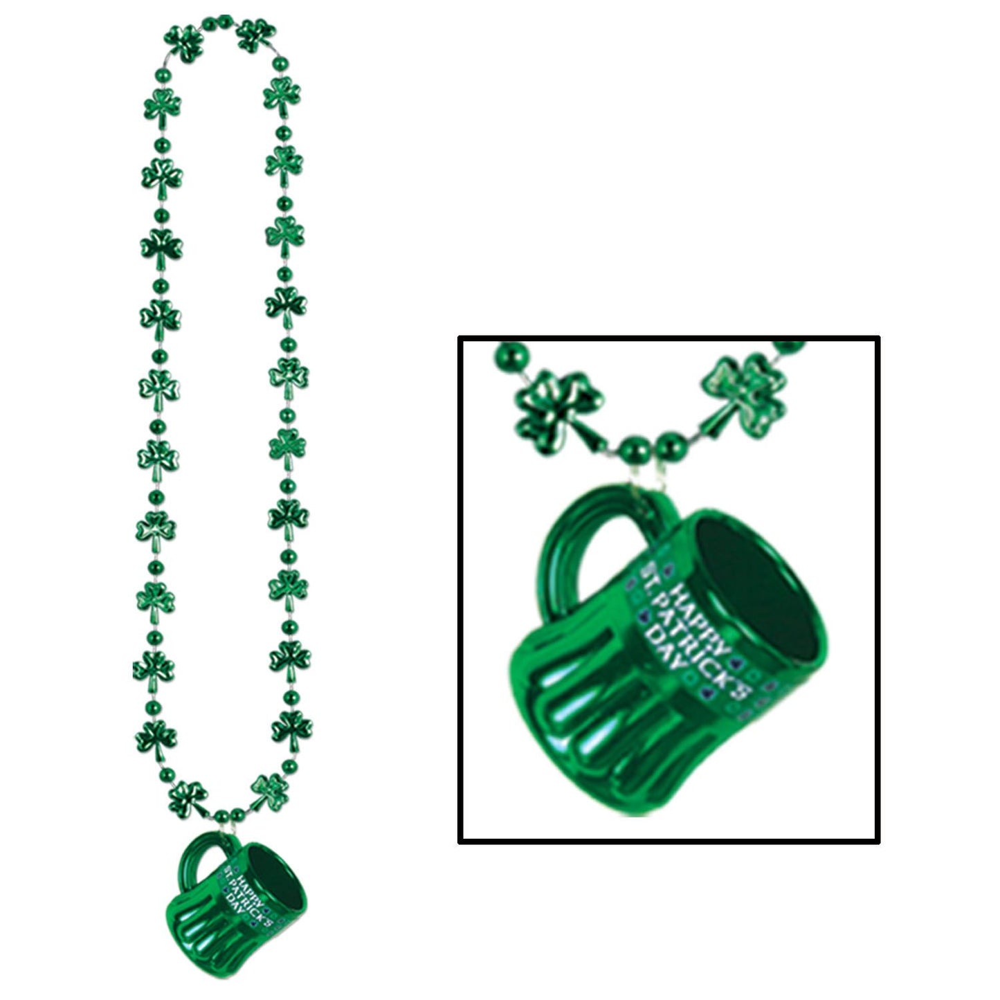 Beistle Shamrock Beads with Mug - Party Supply Decoration for St. Patricks