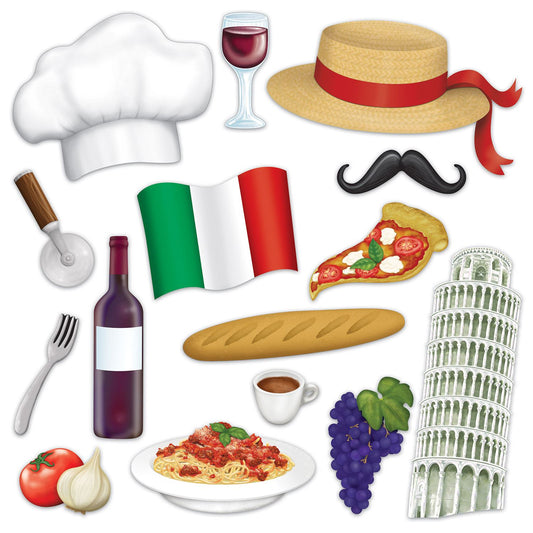 Beistle Italian Photo Fun Signs 70.25 in -140.25 in  (15/Pkg) Party Supply Decoration : Italian