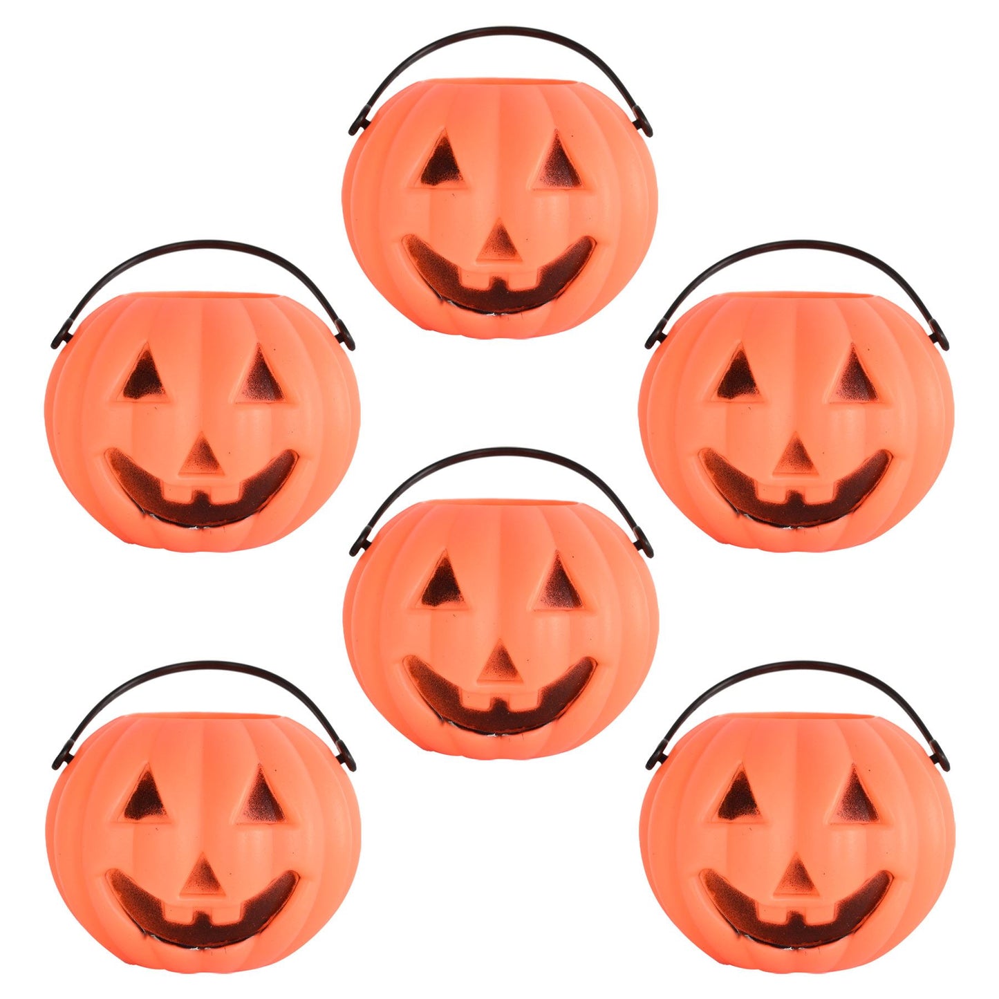 Beistle Plastic Miniature Pumpkin Buckets - Party Supply Decoration for Halloween