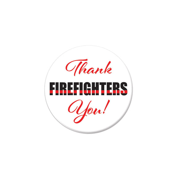 Beistle Thank You! Firefighters Button - Party Supply Decoration for Patriotic