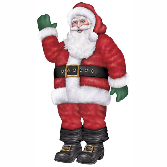 Beistle Large Jointed Santa - Party Supply Decoration for Christmas / Winter