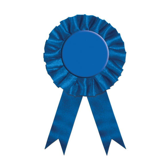 Beistle Blue Rosette Award Ribbon - Party Supply Decoration for Derby Day