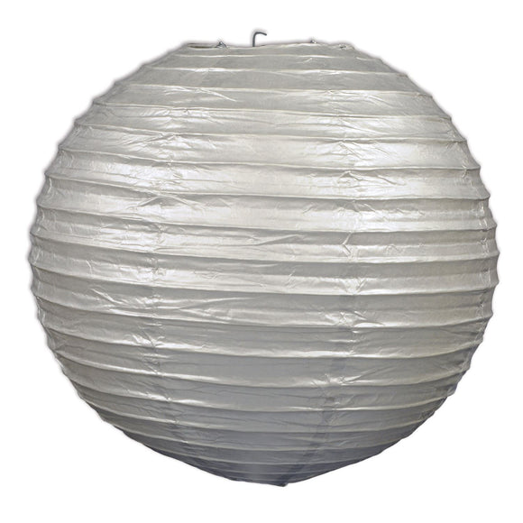 Beistle Silver Paper Lanterns (3 Paper Lanterns Per Package) - Party Supply Decoration for General Occasion
