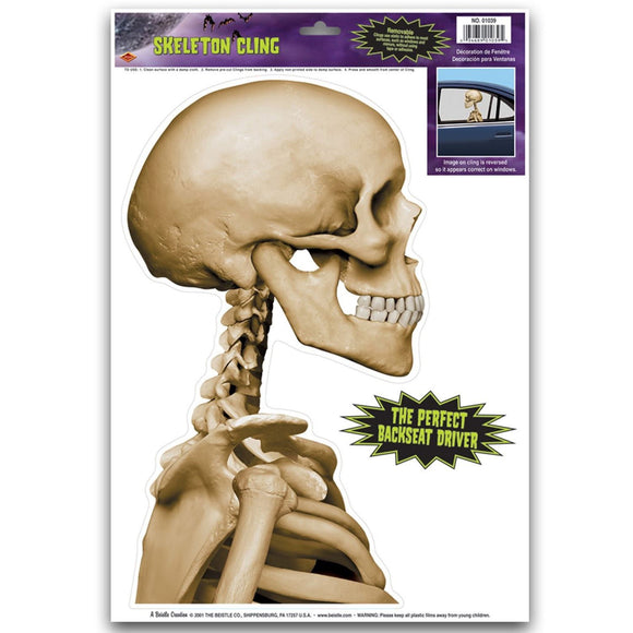 Beistle Skeleton Cling (1/Sheet) - Party Supply Decoration for Halloween
