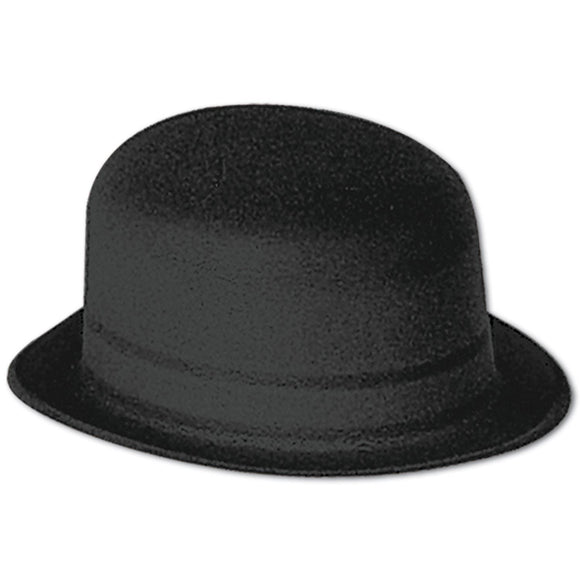 Beistle Black Velour Derby Hat   Party Supply Decoration : General Occasion