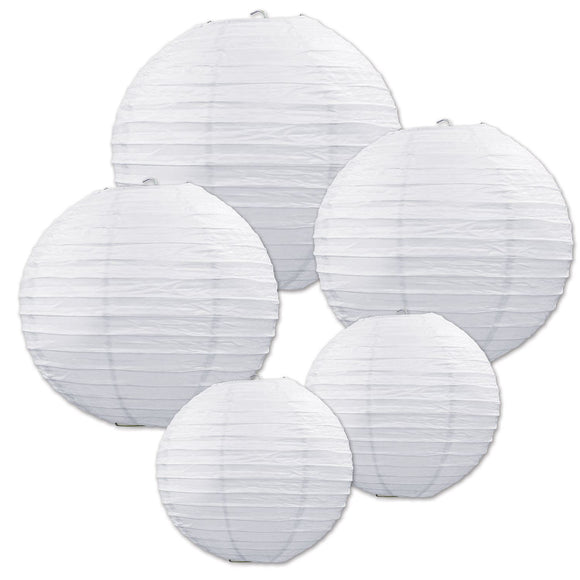 Beistle White Paper Lantern Assortment - Party Supply Decoration for Wedding