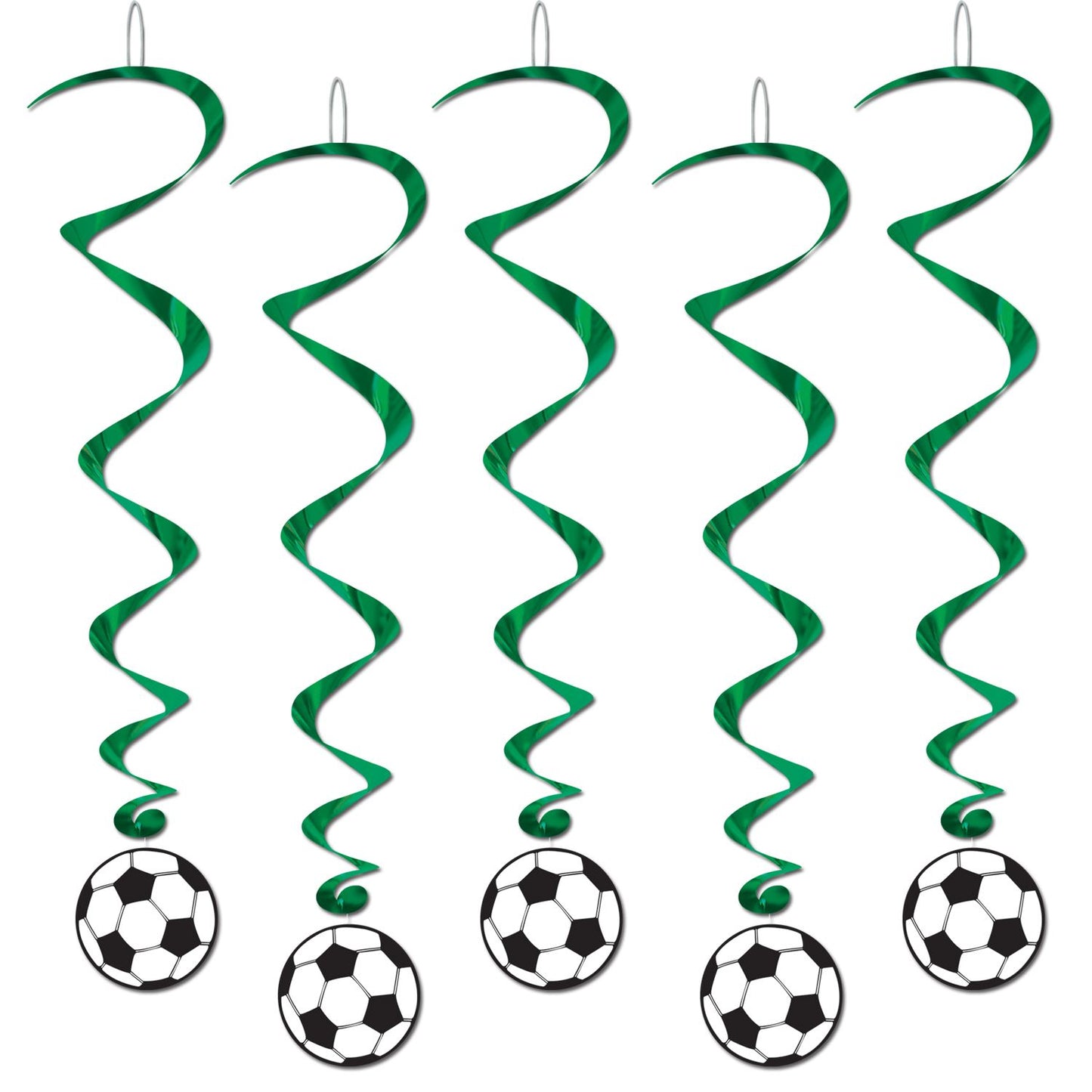 Beistle Soccer Ball Whirls (5/pkg) - Party Supply Decoration for Soccer