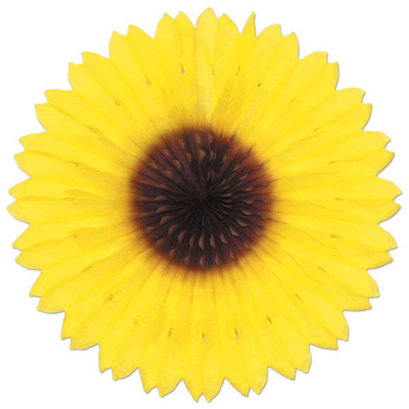 Beistle Sunflower Tissue Fan - Party Supply Decoration for Spring/Summer