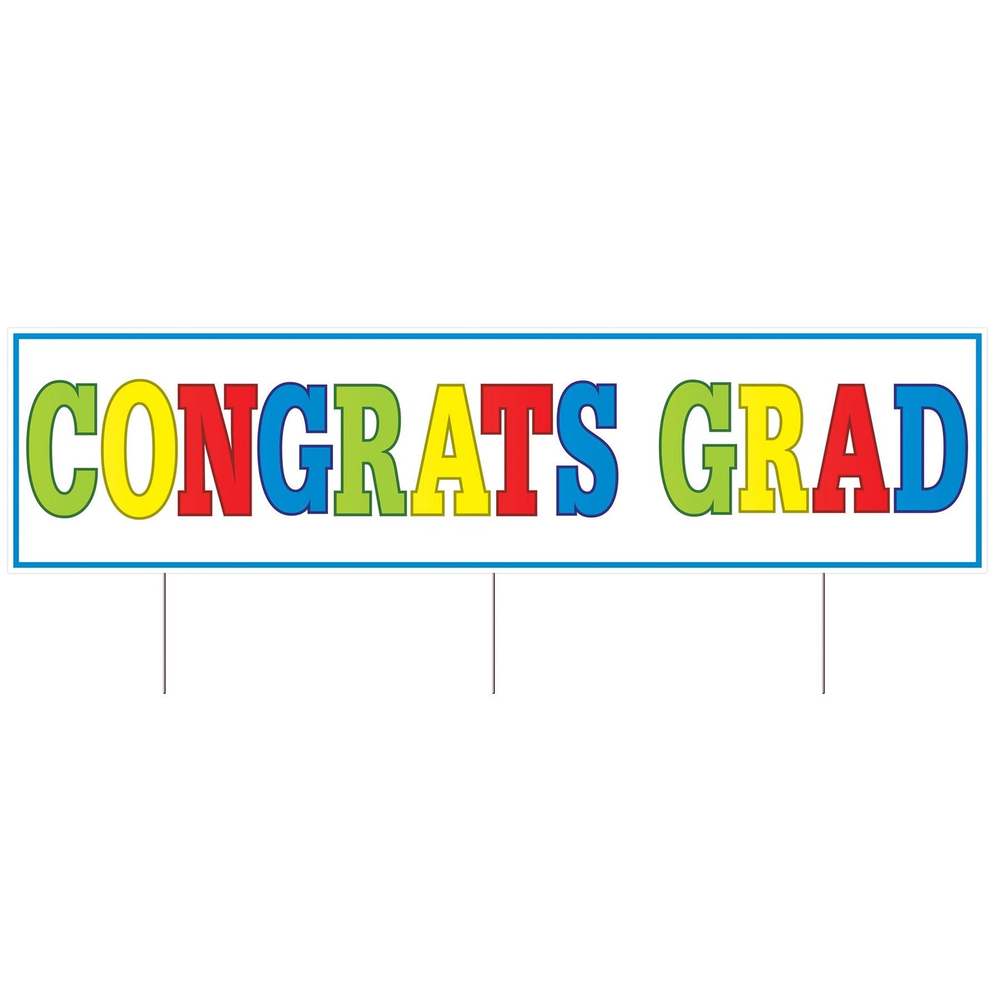 Beistle Plastic Jumbo Congrats Grad Yard Sign 110.75 in  x 3' 11 in  (1/Pkg) Party Supply Decoration : Graduation