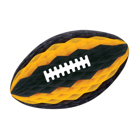 Beistle Black and Golden Yellow Tissue Football - Party Supply Decoration for Football