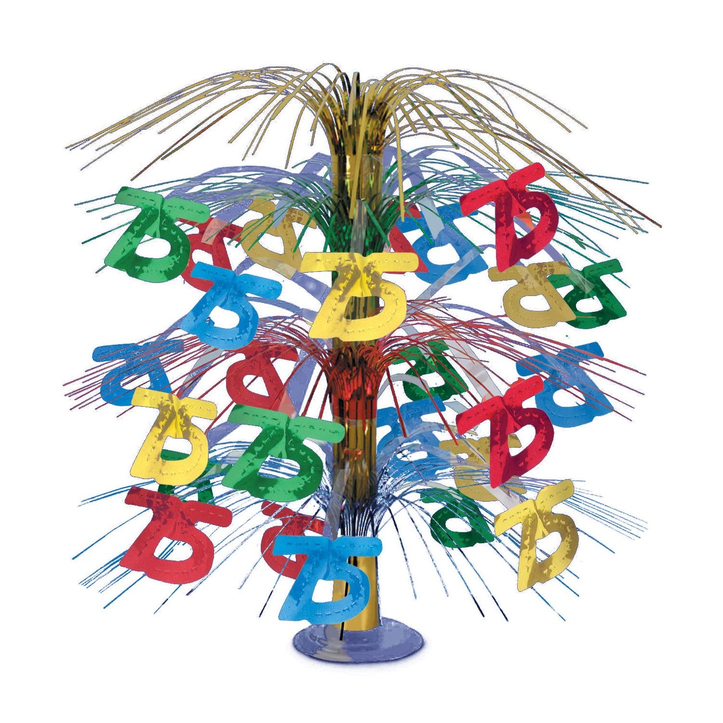 Beistle Multi-Color 75th Cascade Centerpiece 18 in  (1/Pkg) Party Supply Decoration : Birthday-Age Specific