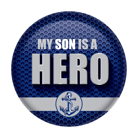 Beistle My Son Is A Hero Button - Party Supply Decoration for Patriotic