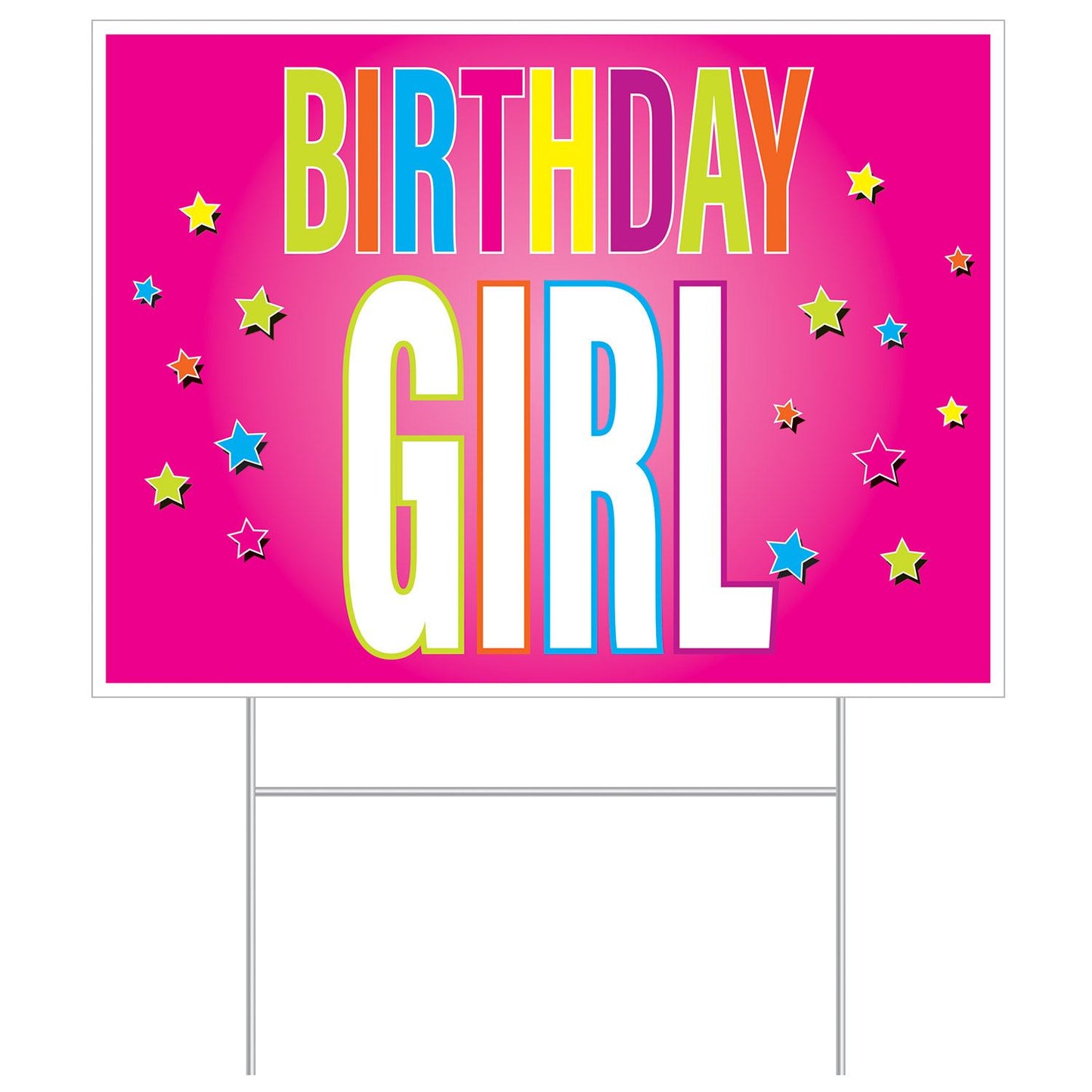 Beistle All Weather Birthday Girl Yard Sign 110.5 in  x 150.5 in  (1/Pkg) Party Supply Decoration : Birthday