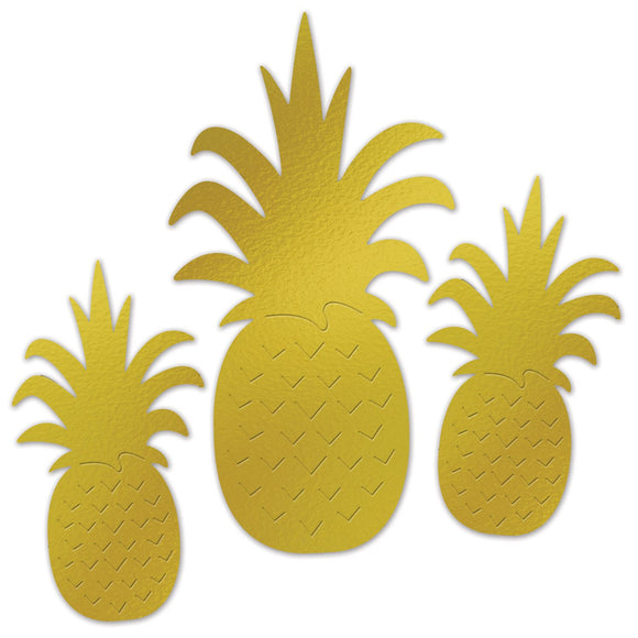 Beistle Foil Pineapple Silhouettes - Party Supply Decoration for Luau