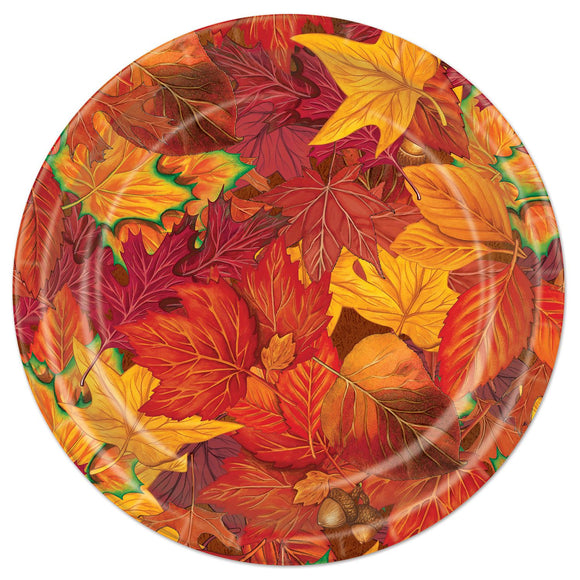 Beistle Fall Leaf Plates - Party Supply Decoration for Thanksgiving / Fall