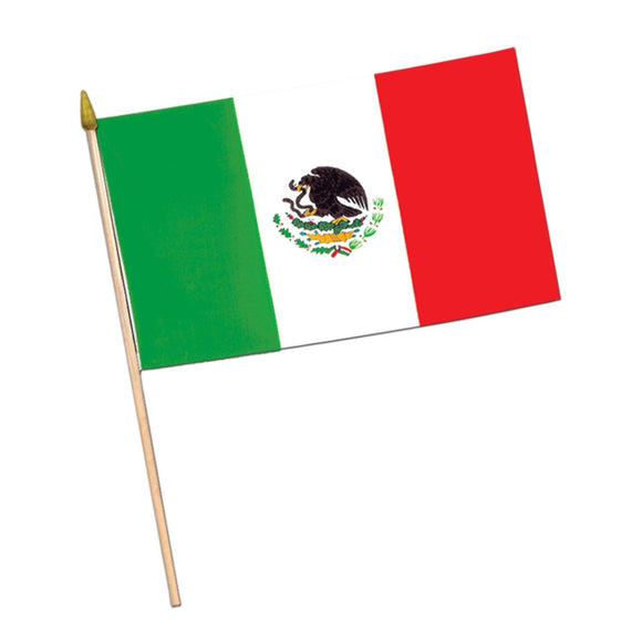 Beistle Rayon Mexican Flag (11 in x 18 in) - Party Supply Decoration for Fiesta / Cinco de Mayo