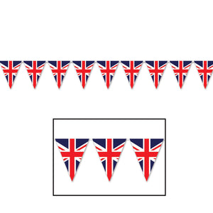 Beistle Union Jack Pennant Banner 11 in  x 12' (1/Pkg) Party Supply Decoration : British