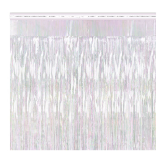 Beistle Opal 1-Ply Metallic Fringe Drape - Party Supply Decoration for General Occasion