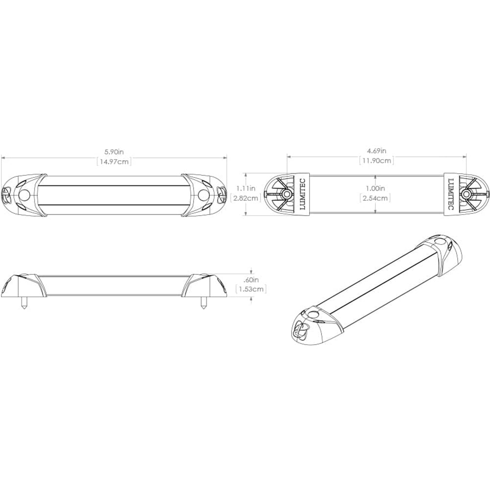 Lumitec MiniRail2 6" Light - Warm White Non-Dimming [101241]