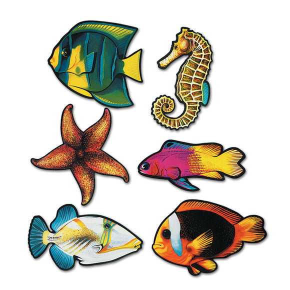 Beistle Fish Cutouts (6/pkg) (6/Pkg) Party Supply Decoration : Under The Sea