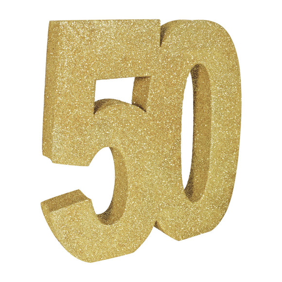 Beistle 3-D Glittered  50   Centerpiece 8 in  x 8 in  x 1 in  (1/Pkg) Party Supply Decoration : Birthday-Age Specific