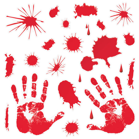 Beistle Halloween Blood Clings (22/sheet) - Party Supply Decoration for Halloween