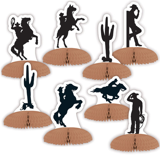 Beistle Western Silhouette Mini Centerpieces ] (8/Pkg) Party Supply Decoration : Western