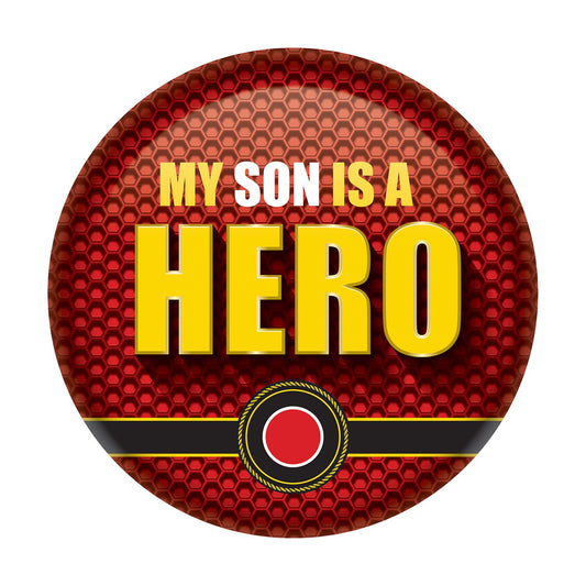 Beistle My Son Is A Hero Button - Party Supply Decoration for Patriotic