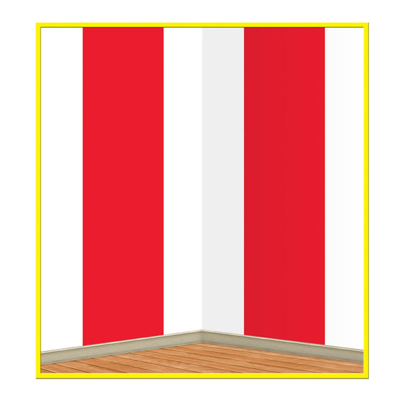 Beistle Red & White Stripes Backdrop 4' x 30' (1/Pkg) Party Supply Decoration : Circus