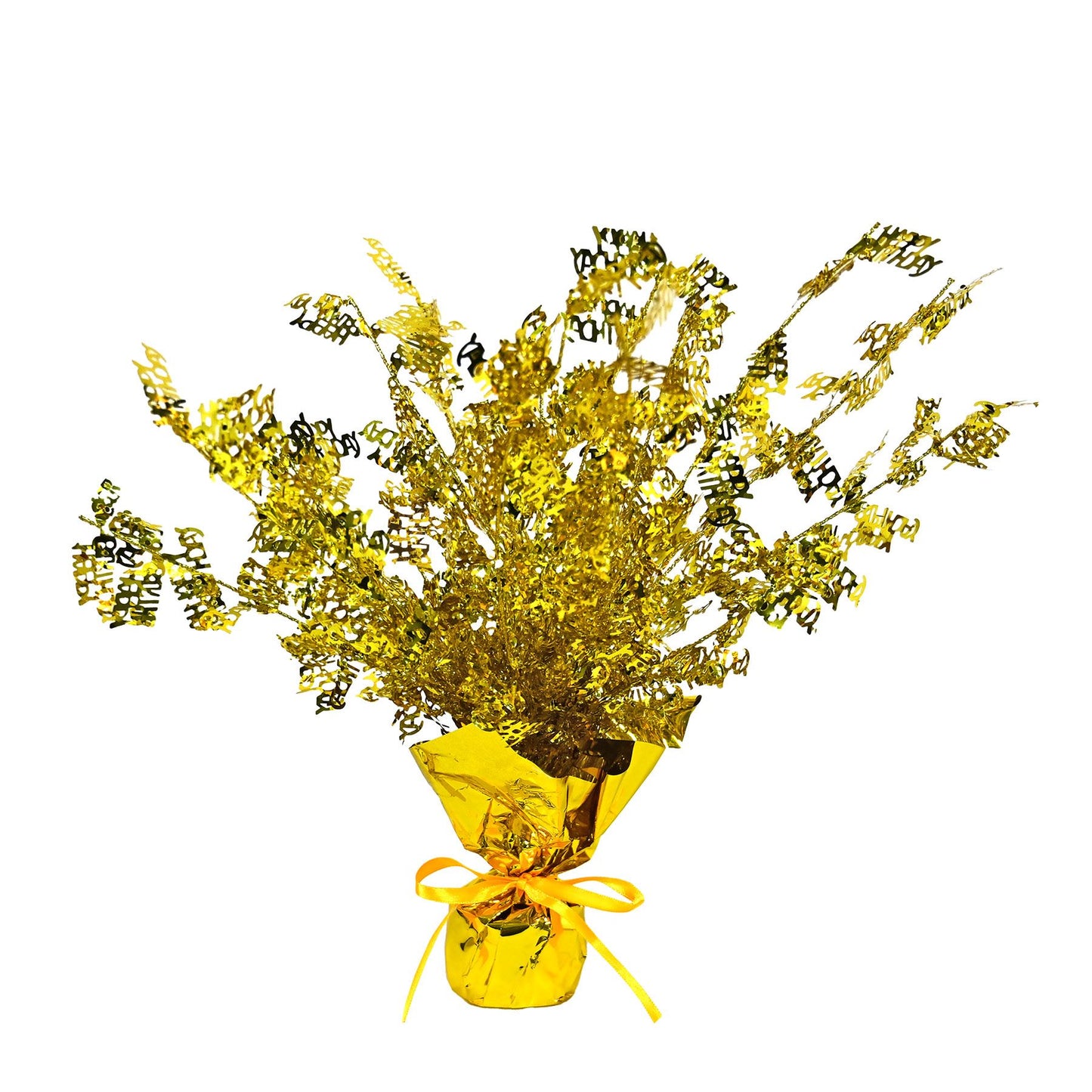 Beistle Birthday Gleam 'N Burst Centerpiece - Gold 15 in  (1/Pkg) Party Supply Decoration : Birthday